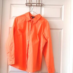 George Women's Orange Button Down Shirt